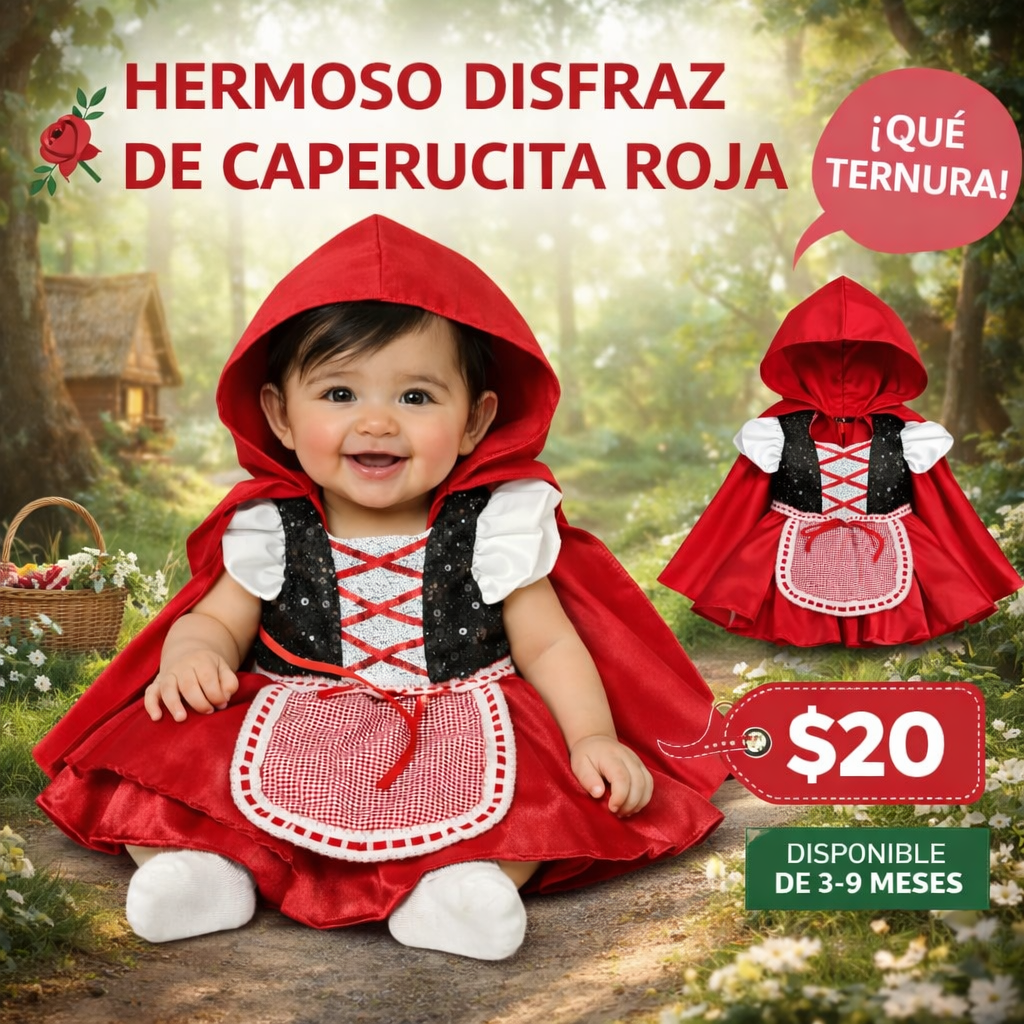 Disfraz del personaje Caperucita Roja